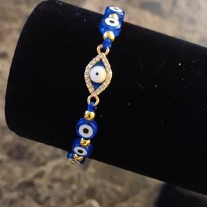 Blue and Gold Evil Eye Bracelet